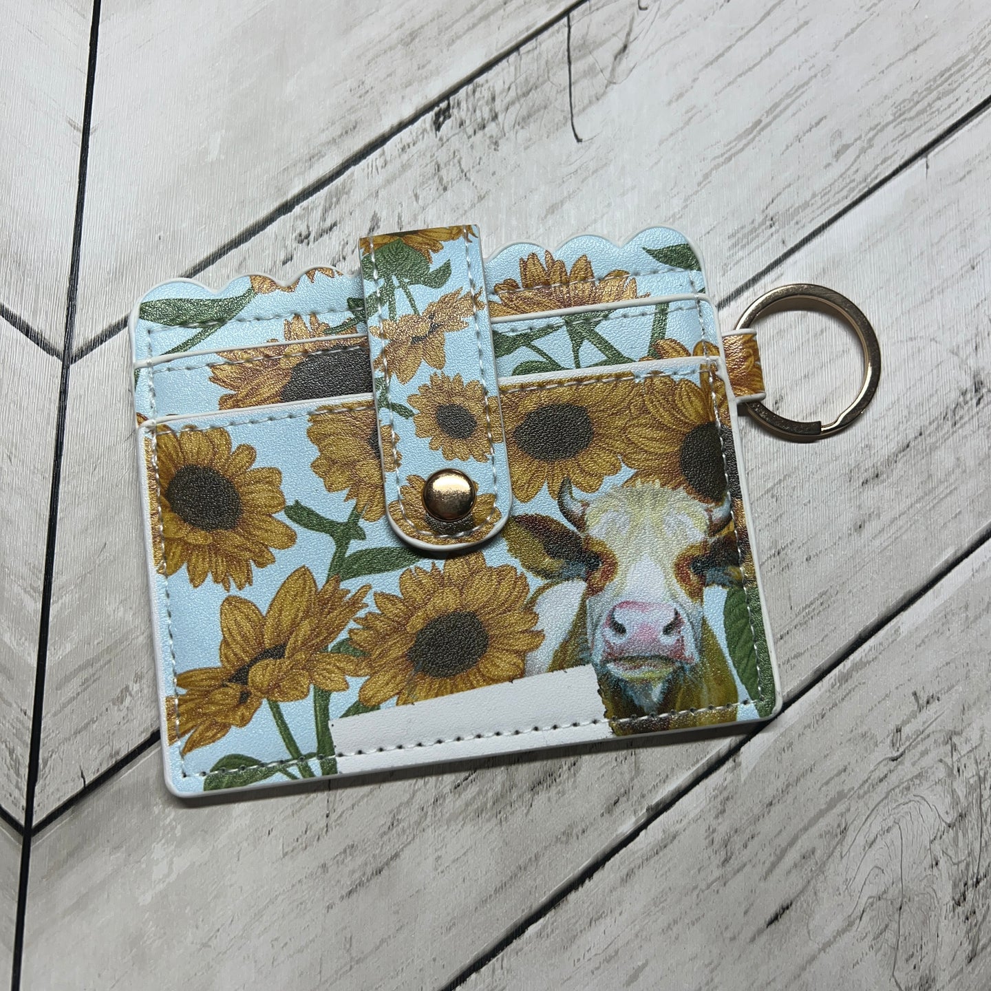 WHOOPSIE Brown Cow Sunflower Wallet
